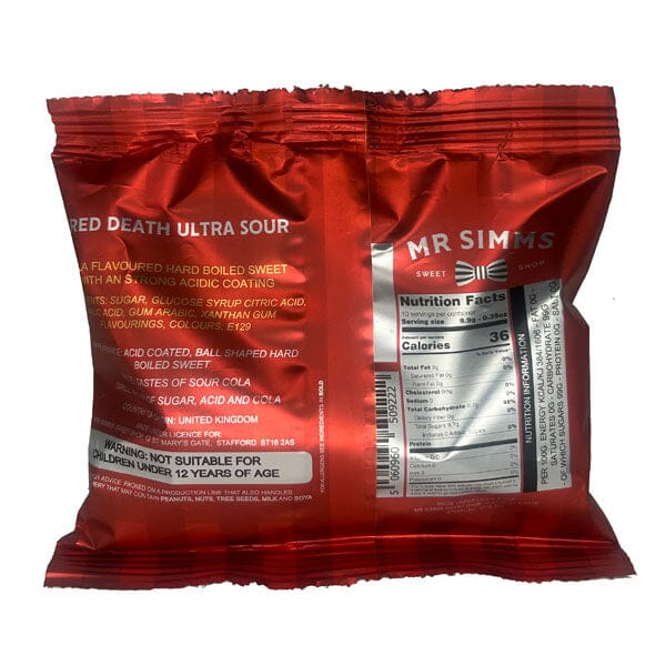 Mr. Simms Sweet Shoppe: Red Death Ultra Sour (100g) Imported From England Simple Mr. Simms