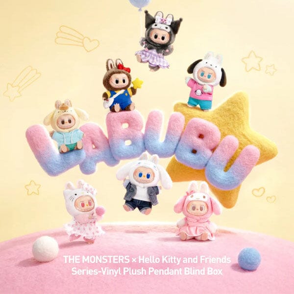 Pop Mart: THE MONSTERS x Sanrio Hello Kitty and Friends Series Plush Keyring Figurine Blind Box (1pc) Simple Pop Mart