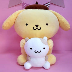 Sanrio Pompompurin With Teddy Bear Friend Large 20" Plush Toy Simple Hello Kitty