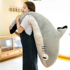 Extra Long Animal Plush Toy 4.5ft Body Pillow - Shark Kitten Simple Showcase