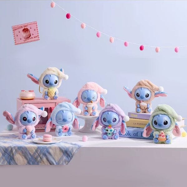 MINISO x Disney: Stitch "Eat Something Before Sleep" Series Plush Keychain Blind Box (1pc) Simple MINISO