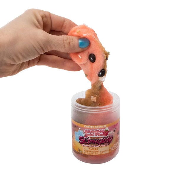 SlimyGloop Strawberry Cold Foam Iced Coffee Pre-Made & Ready To Play Slime (7.4oz) Simple SlimyGloop