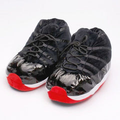 Plush Sneaker Slippers | NEW Styles! Simple Showcase NEW! Black & Red High Tops