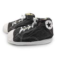 High Top Plush Sneaker Slippers (Multiple Styles) Simple Exclusive Black Chuck High Tops