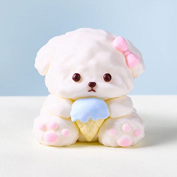 SqueezeSquad Taba Deluxe Premium Silicone Squishy Fidget Toy - Dog w/ Ice Cream Cone Simple SqueezeSquad