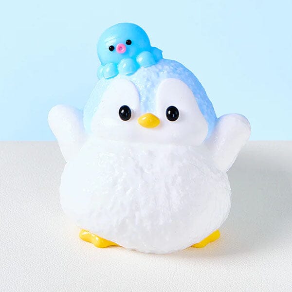 SqueezeSquad Taba Deluxe Premium Silicone Squishy Fidget Toy - Blue Penguin Simple SqueezeSquad