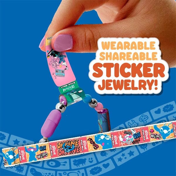 Sticki Rolls Disney's Stitch Wearable Reusable Sticki Band Mystery Capsule (50 Stickers Inside!) Simple Sticki Rolls