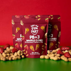 Just The Fun Part Peanut Butter & Jelly Filled Bite-Size Crispy Mini Waffle Cones (120g) Multiple Flavors Simple Just The Fun Part