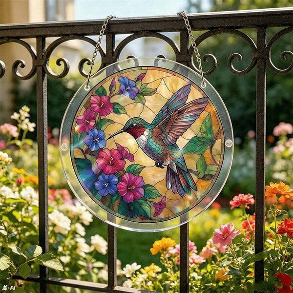 Studio Art DIY Acrylic Suncatcher Puzzle (84 Pieces) Hummingbird Simple Studio Art