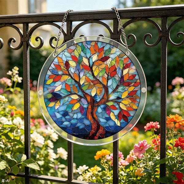 Studio Art DIY Acrylic Suncatcher Puzzle (84 Pieces) Tree Of Life Simple Studio Art