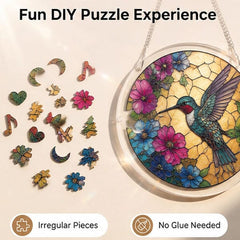 Studio Art DIY Acrylic Suncatcher Puzzle (84 Pieces) Hummingbird Simple Studio Art