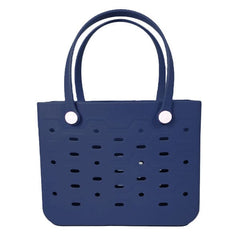 Sunzie Beach Bag Waterproof Rubber Tote Bag (Multiple Colors) Simple Exclusive Navy Blue