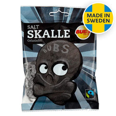 BUBS Godis: Salty Skalle Liquorice Skulls Candy (90g) Made in Sweden Simple BUBS