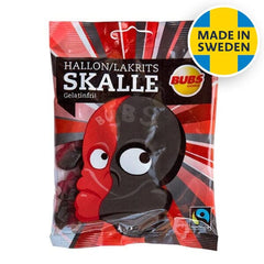 BUBS Godis: Raspberry Liquorice Skull Candy (90g) Made in Sweden Simple BUBS