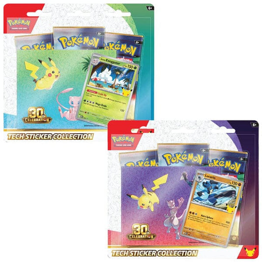 Pokémon TCG: 30th Anniversary Celebration Tech Sticker Collection (Ships Assorted) Alolan Exeggutor or Lucario Simple Pokémon