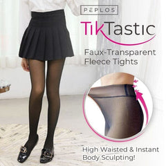 Peplos Tiktastic Faux-Transparent Fleece Tights (Multiple Colors) Simple Peplos