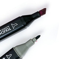 TouchHero Double-Sided Alcohol Based Markers (24 Pack) 1mm & 6mm Tips Simple Studio Art