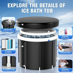 TubZero 2.5ft Tall Inflatable Ice Plunge Tub Simple Exclusive