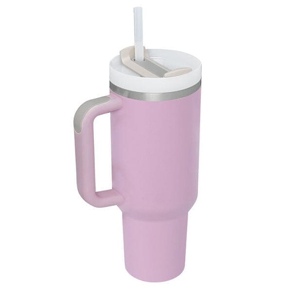 HydriEase 40oz Vacuum Insulated Tumbler Cup With Handle & Straw Simple Exclusive Lilac