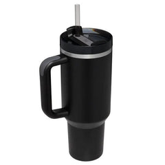 HydriEase 40oz Vacuum Insulated Tumbler Cup With Handle & Straw Simple Exclusive Black