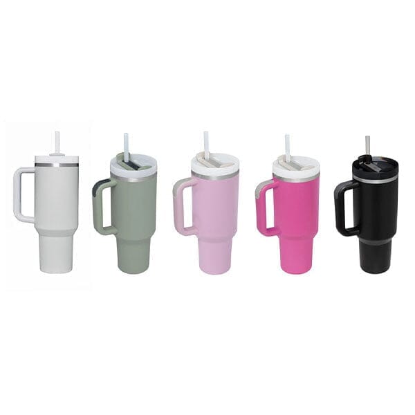 HydriEase 40oz Vacuum Insulated Tumbler Cup With Handle & Straw Simple Exclusive