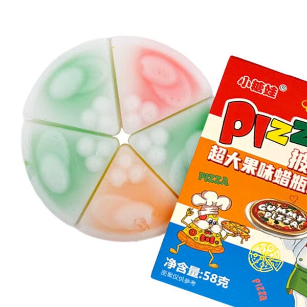 Wax Pizza Fruit Flavored Chewy Gushing Wax Candy (58g) Simple Exclusive
