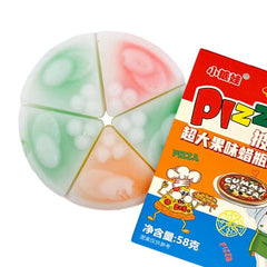 Wax Pizza Fruit Flavored Chewy Gushing Wax Candy (58g) Simple Exclusive