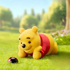 52TOYS Disney Winnie The Pooh Carefree Series Flocked Figurine Blind Box (1pc) Simple Disney
