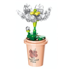 DIY Botanical Building Block Sets: Collectible Assorted Mini Pots Simple Showcase