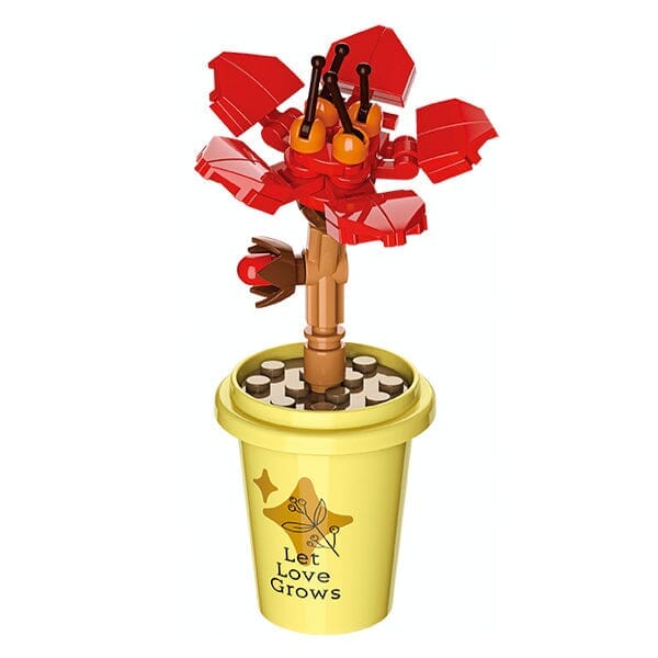 DIY Botanical Building Block Sets: Collectible Assorted Mini Pots Simple Showcase