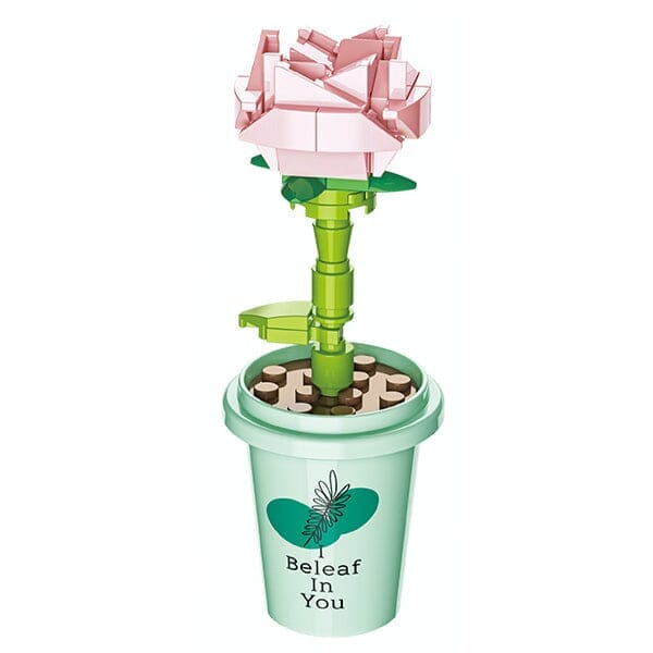 DIY Botanical Building Block Sets: Collectible Assorted Mini Pots Simple Showcase