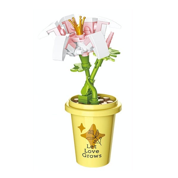 DIY Botanical Building Block Sets: Collectible Assorted Mini Pots Simple Showcase