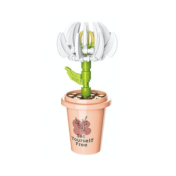 DIY Botanical Building Block Sets: Collectible Assorted Mini Pots Simple Showcase