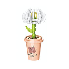 DIY Botanical Building Block Sets: Collectible Assorted Mini Pots Simple Showcase