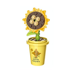 DIY Botanical Building Block Sets: Collectible Assorted Mini Pots Simple Showcase