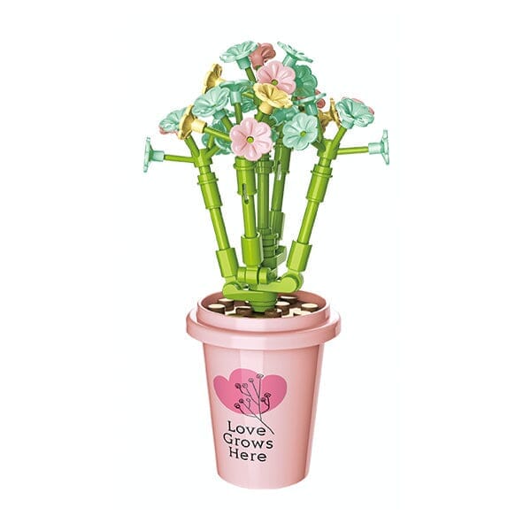 DIY Botanical Building Block Sets: Collectible Assorted Mini Pots Simple Showcase