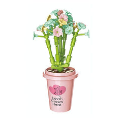 DIY Botanical Building Block Sets: Collectible Assorted Mini Pots Simple Showcase