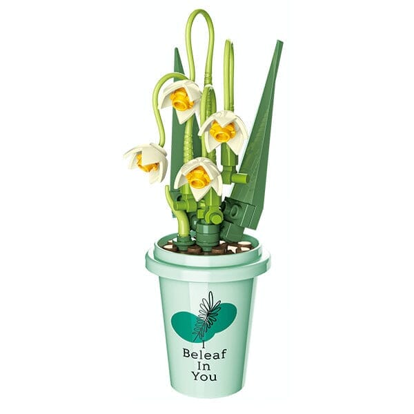 DIY Botanical Building Block Sets: Collectible Assorted Mini Pots Simple Showcase