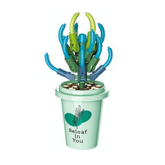 DIY Botanical Building Block Sets: Collectible Assorted Mini Pots Simple Showcase