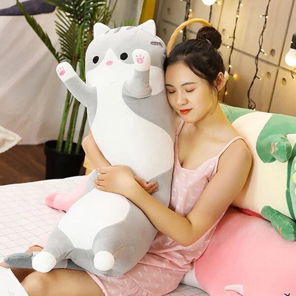 Plush Body Pillow Toy Styles (3FT Long!) | Grey Tabby Cat | Ships Early May Preorder Showcase