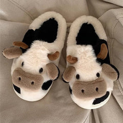 Cartoon Cow Plush Slippers for Indoors & Outdoors | As Seen On Social! | Pre-Order Preorder Showcase