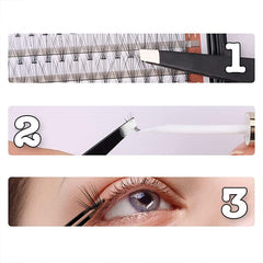 WOW Lash Clusterz Kit | 288 Eyelash Clusters | Includes Glue & Tweezers! Simple Showcase