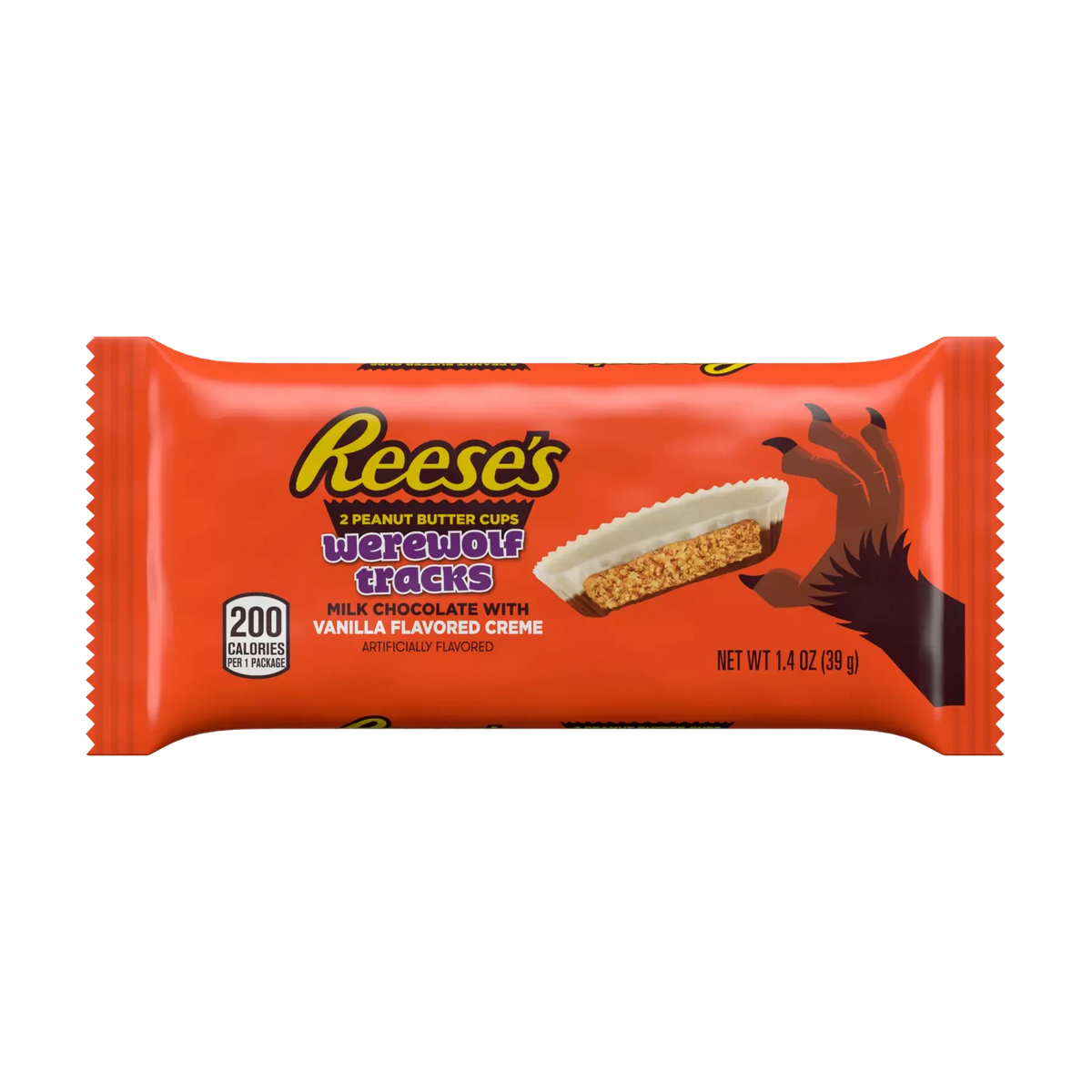 REESE'S Werewolf Tracks Milk Chocolate Peanut Butter Cups 1.4OZ Simple REESE'S 