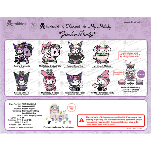 Hello Kitty and Tokidoki x Kuromi & My Melody Garden Party Blind Bags (1pc)