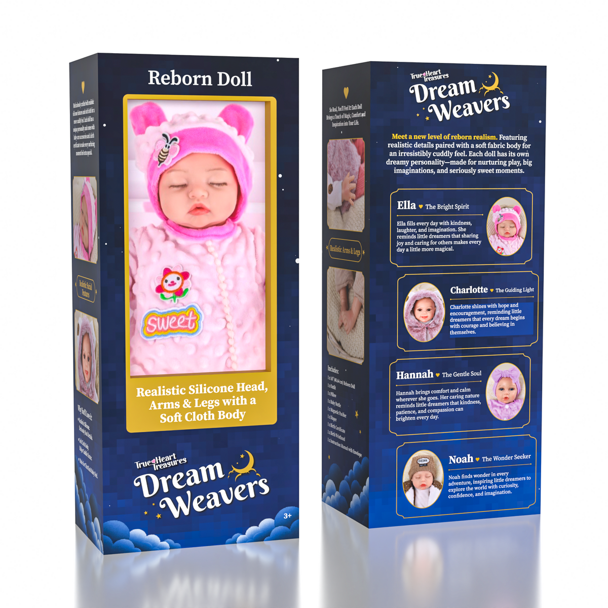 TrueHeart Treasures Dream Weavers Series 3 Weighted Reborn Lifelike Baby Dolls (4lbs) Baby Ella