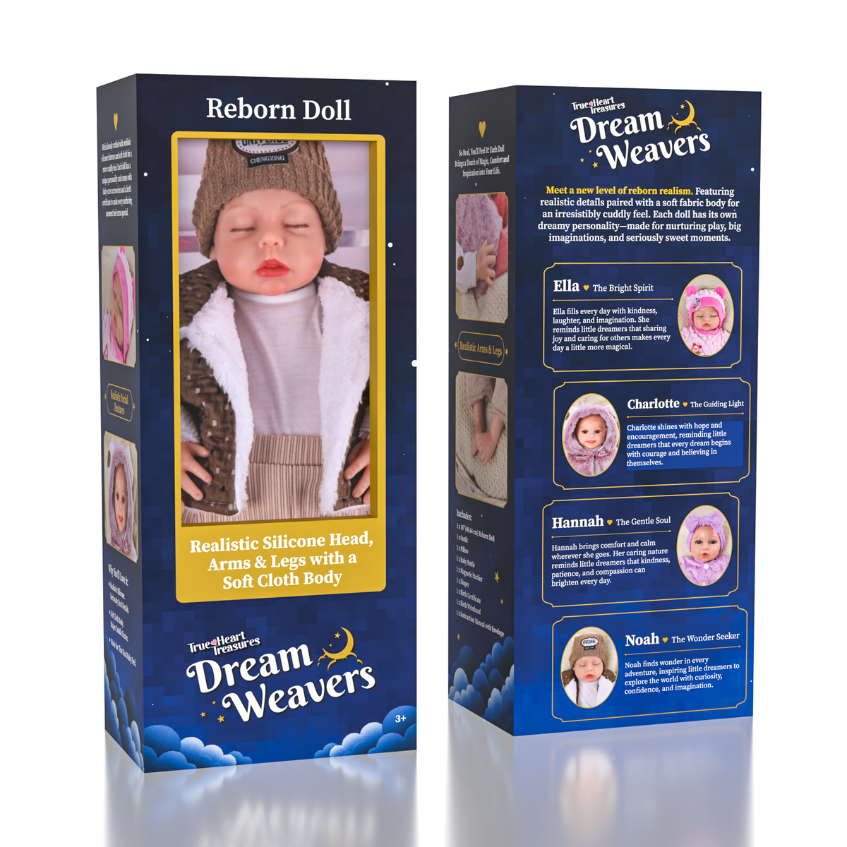 TrueHeart Treasures Dream Weavers Series 3 Weighted Reborn Lifelike Baby Dolls (4lbs) Baby Noah