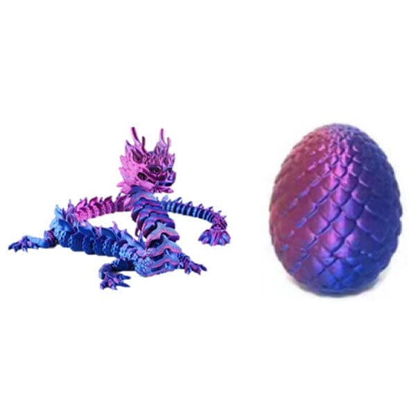 3D Printed Dragon Scale Egg Fidget Toy with Egg Included (Multiple Colors) Simple magazineracksdirect Purple & Blue Traditional 