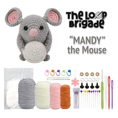 The LOOP Brigade: DIY Mini Crochet Plush Toy Complete Kit For Beginners - Mandy the Mouse Simple Exclusive 