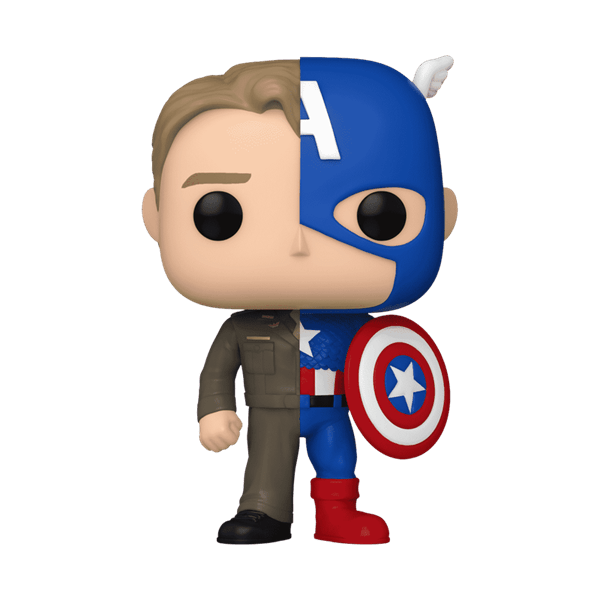 Funko Pop! Marvel: Split - Captain America/Steve Rogers Figure Simple Funko 