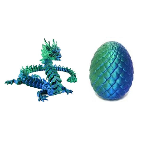 3D Printed Dragon Scale Egg Fidget Toy with Egg Included (Multiple Colors) Simple Showcase Green & Blue Traditional 